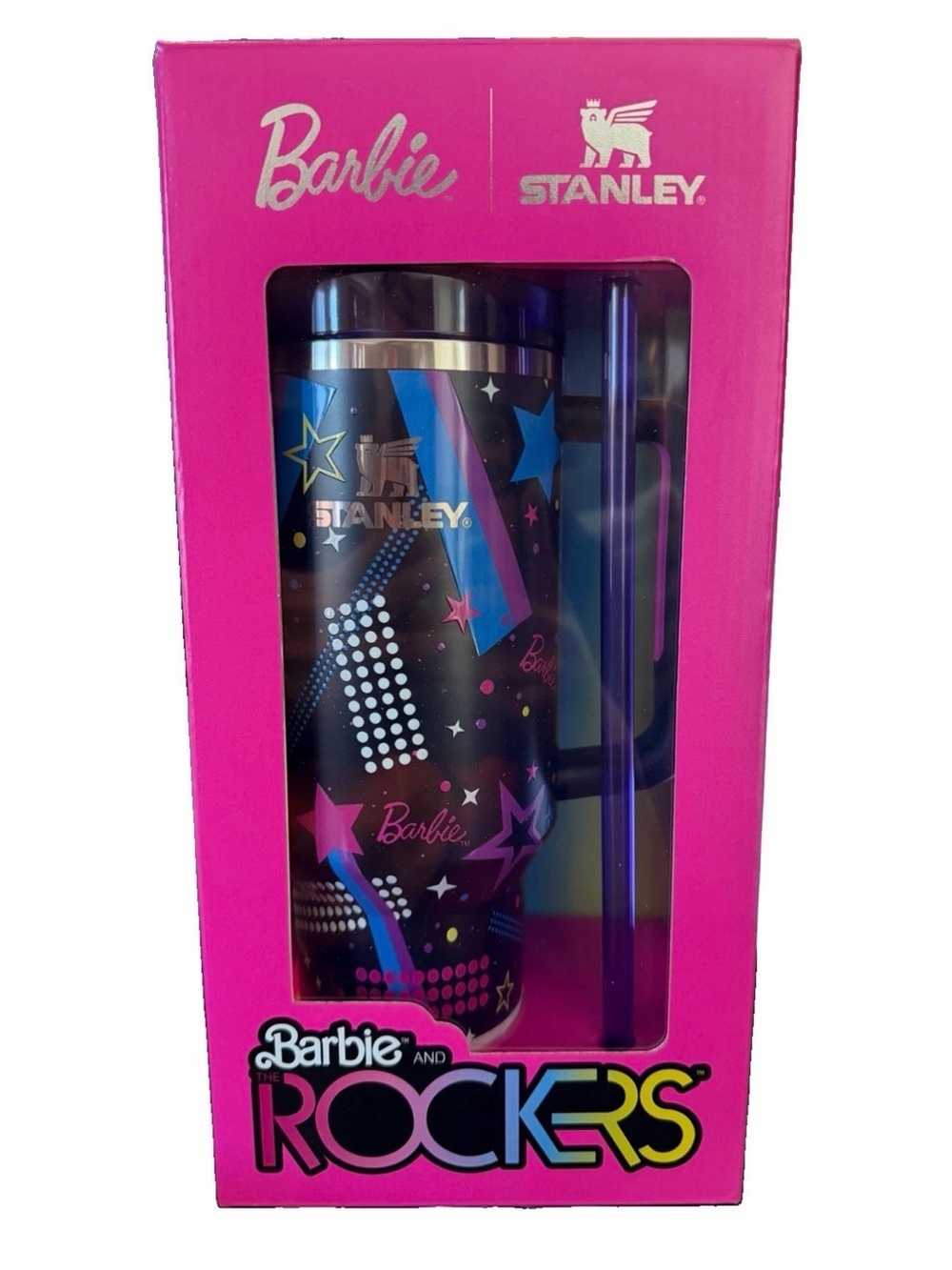 Stanley Barbie Rockers Black & Pink Graphic Tumbler